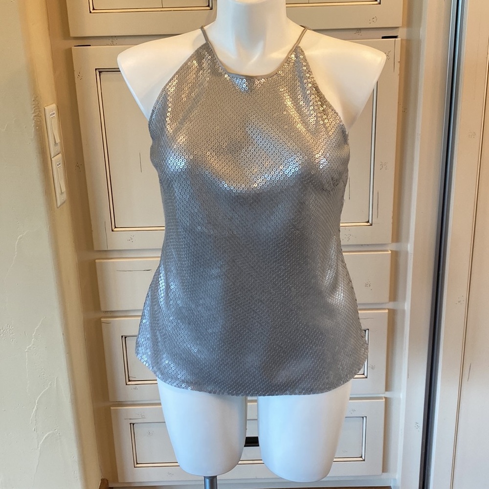 Silver sequin top